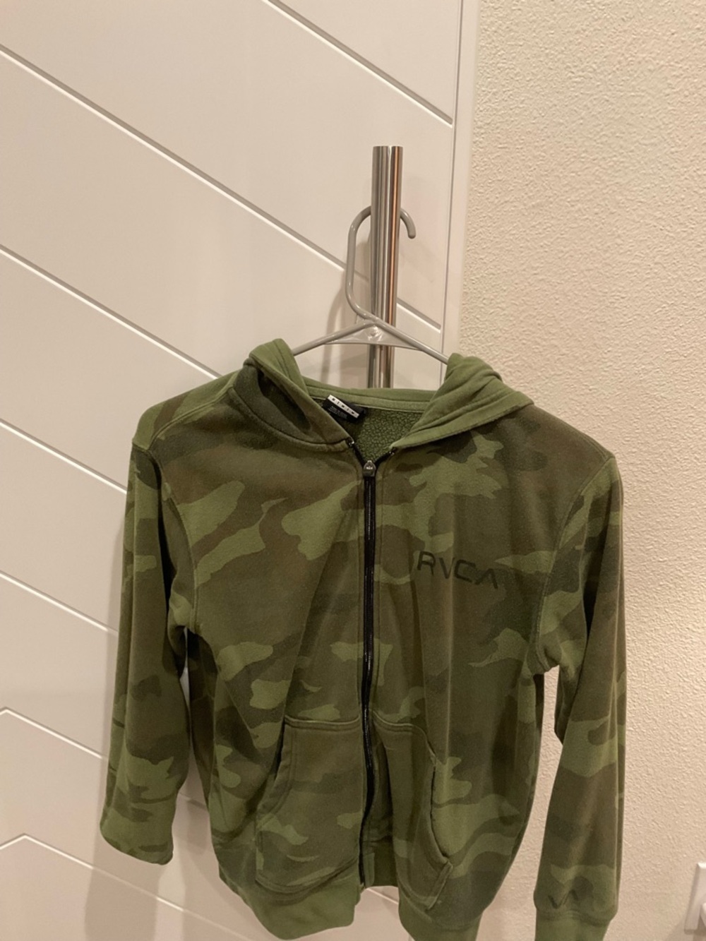 RVCA Kids Green Camo Zip-Up Hoodie